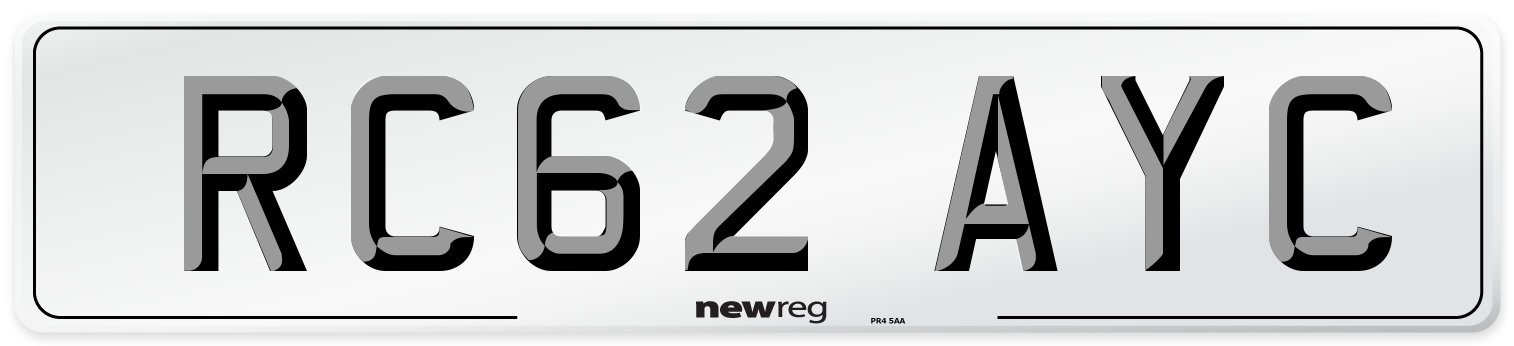 RC62 AYC Number Plate from New Reg